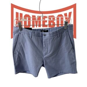 Men's Blue Flat Front Shorts